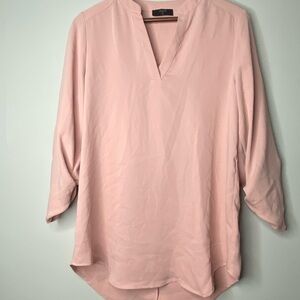 Tahari Pink Asymmetrical Tunic with 3/4 Sleeves Women's SP